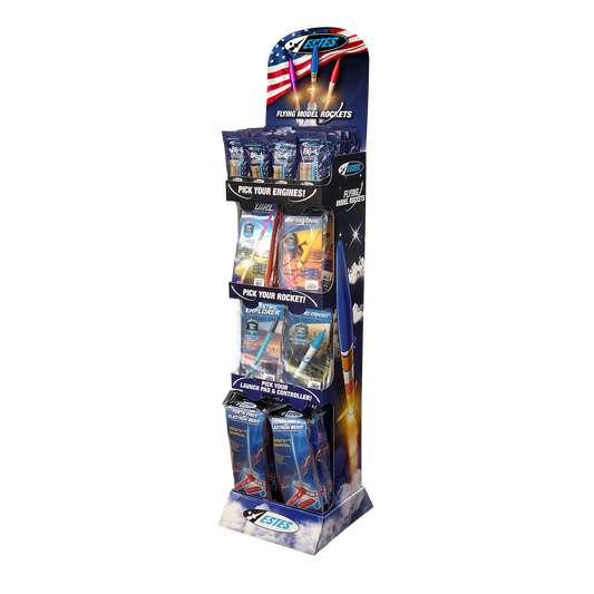 Patriotic Point-of-Purchase Model Rocket Display Stand