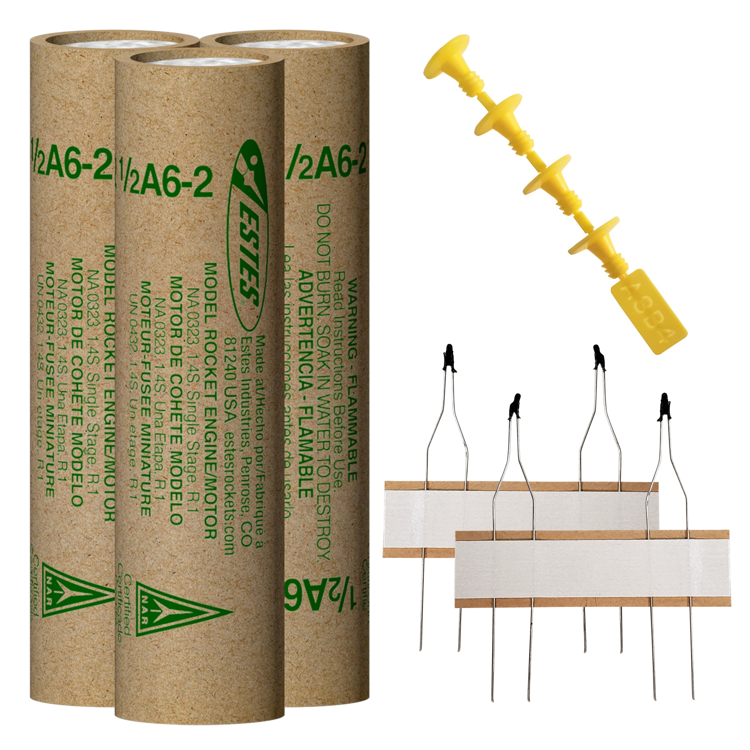 1/2A6-2 Model Rocket Engines with Ignitors and Plugs