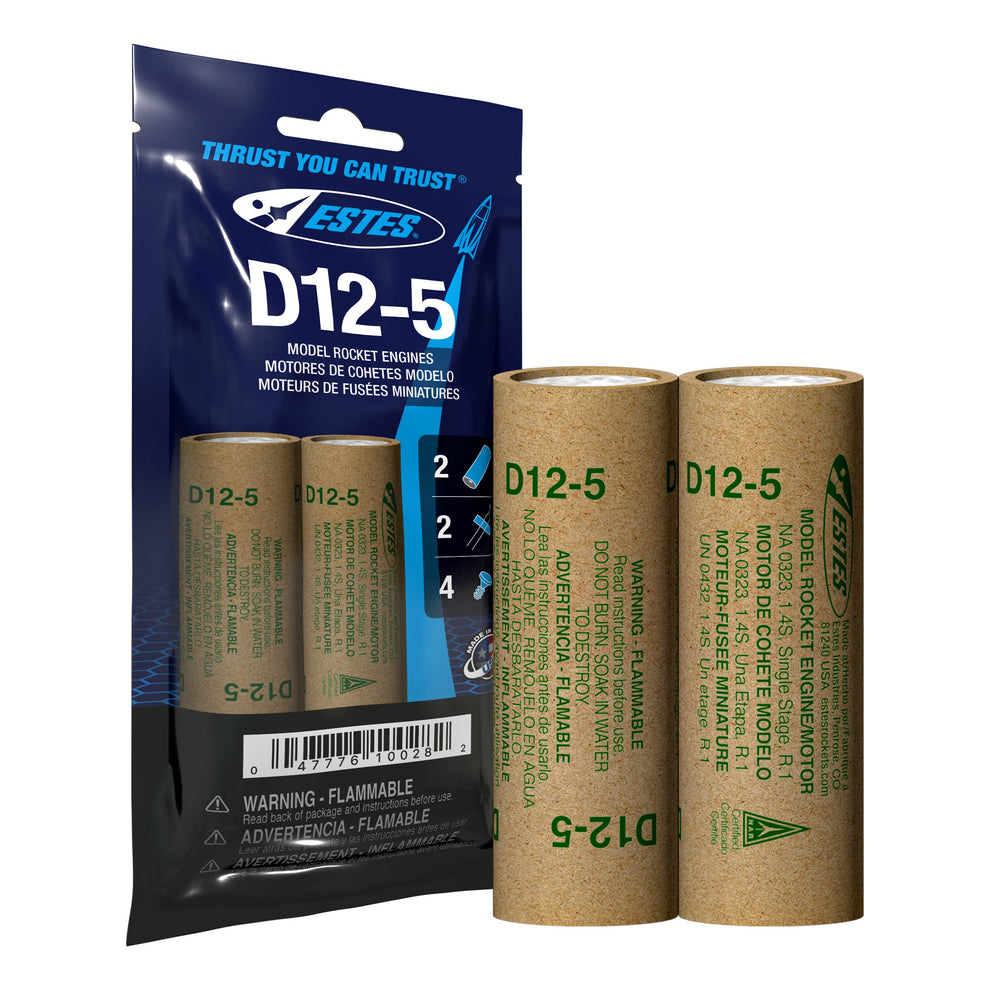 D12-5 Engines - 2-Pack Wholesale Rocket Motors for Retail – Estes Wholesale