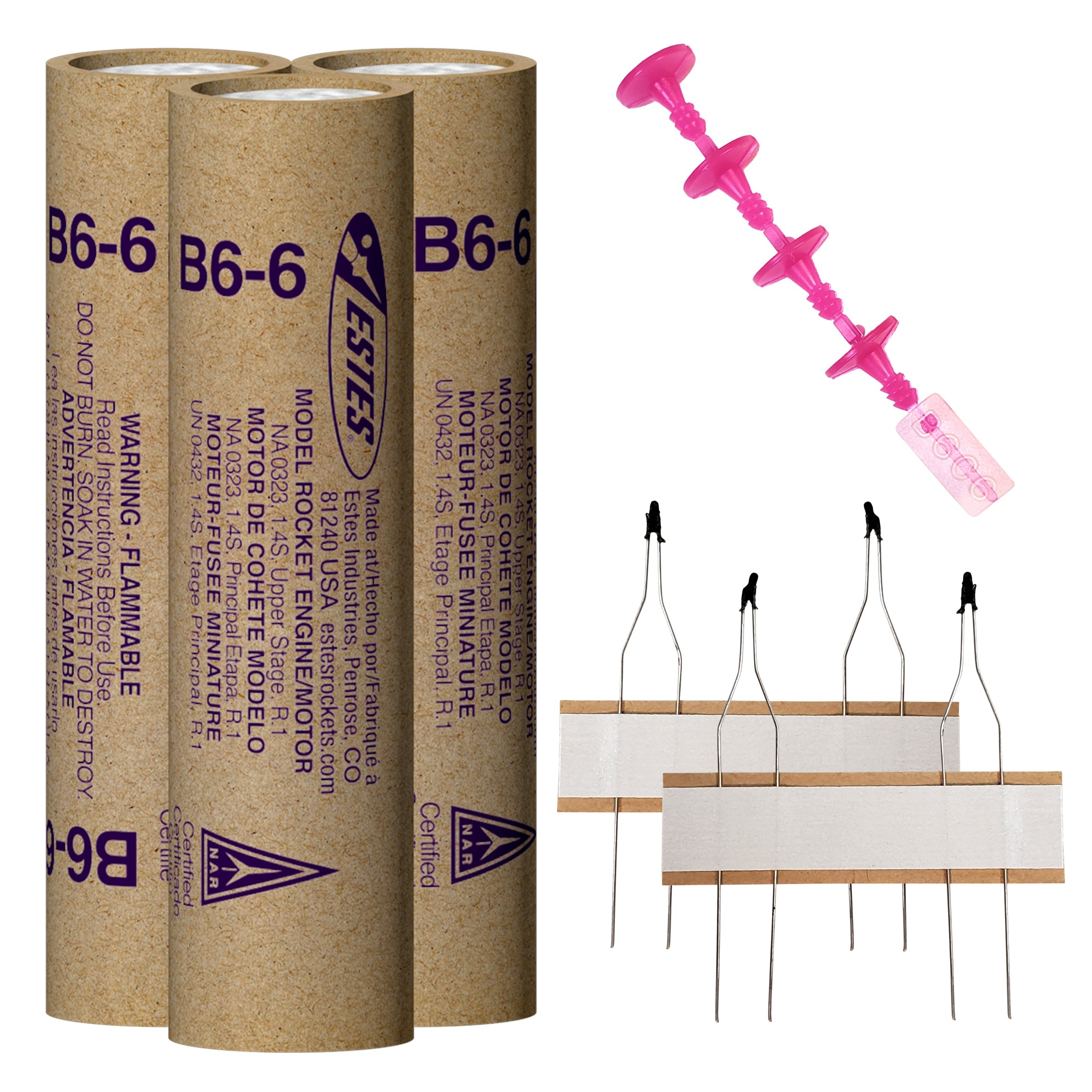 Estes B6-6 Model Rocket Engines with Plugs and Ignitors