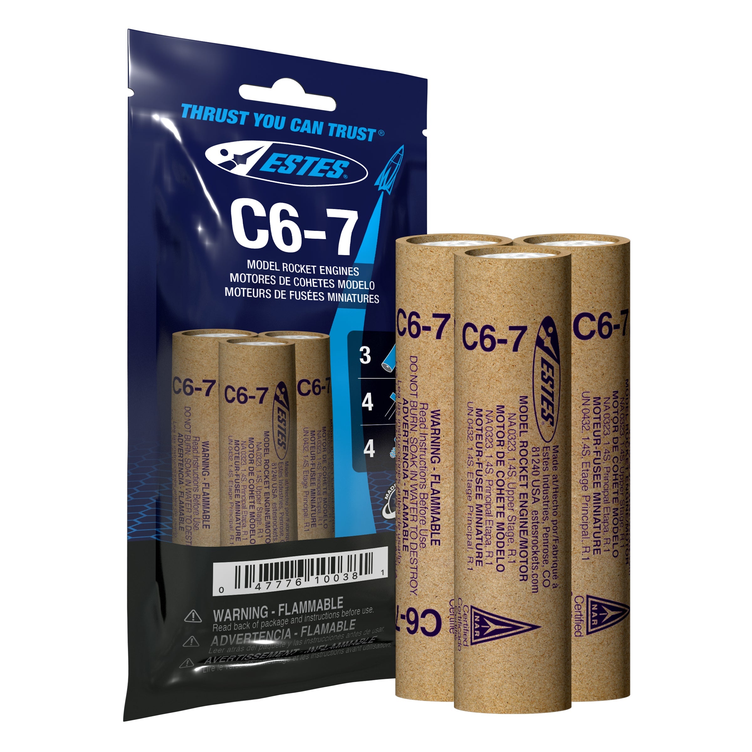 Estes C6-7 Hobby Rocket Engines 