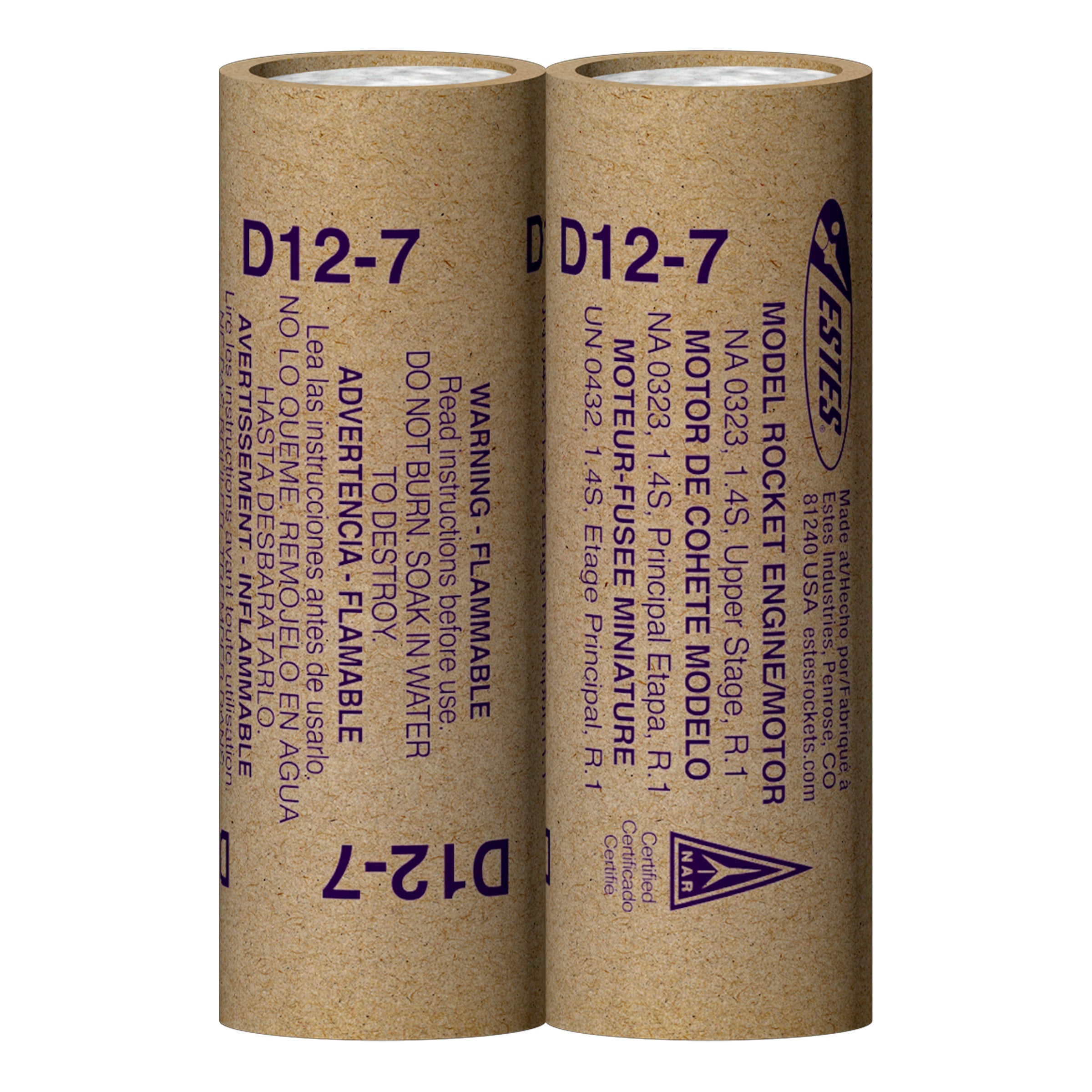 Estes D12-7 Flying Model Rocket Engines