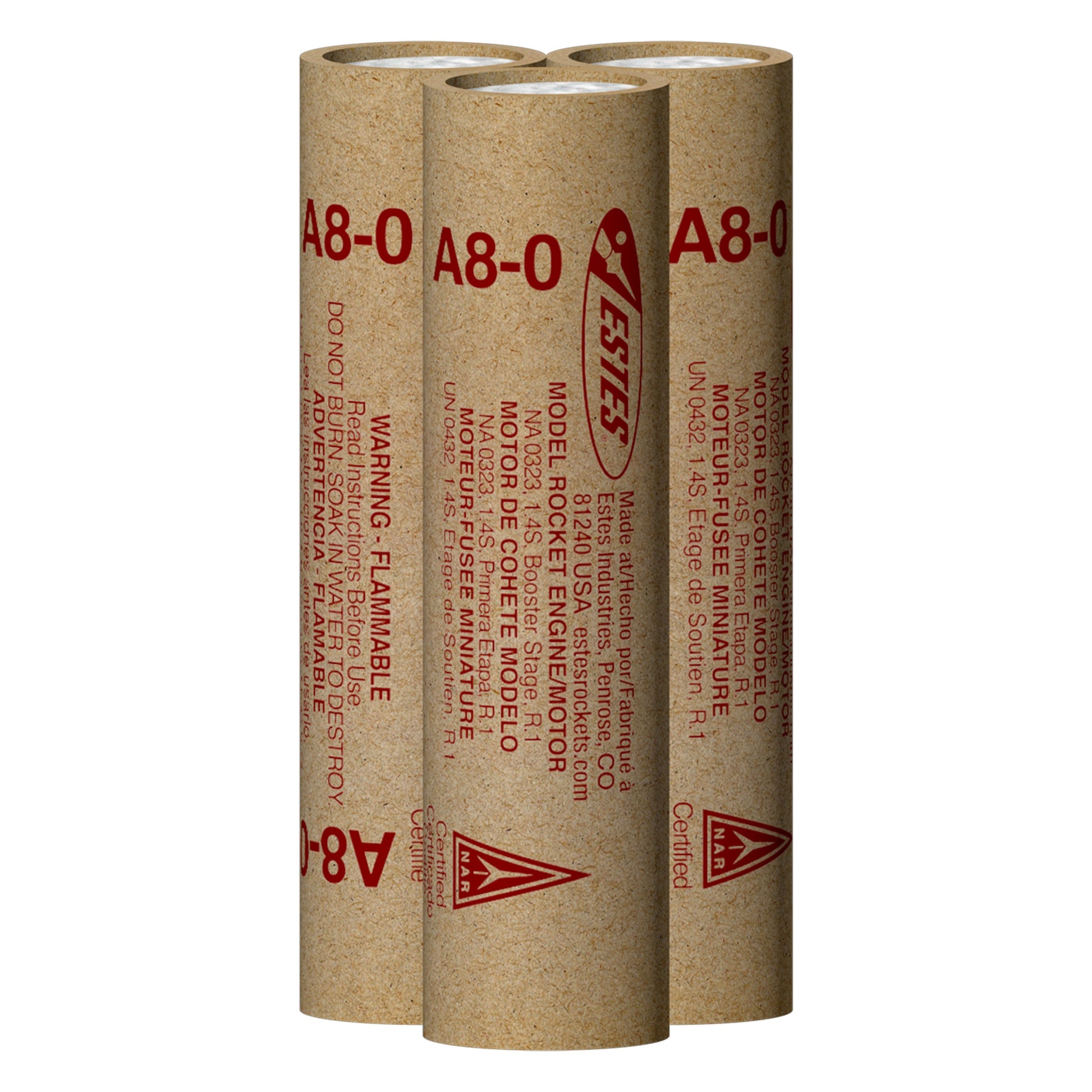 Estes A8-0 Model Rocket Engines Pack of 3