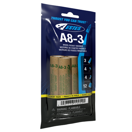 Estes A8-3 Flight Pack Model Rocket Engines