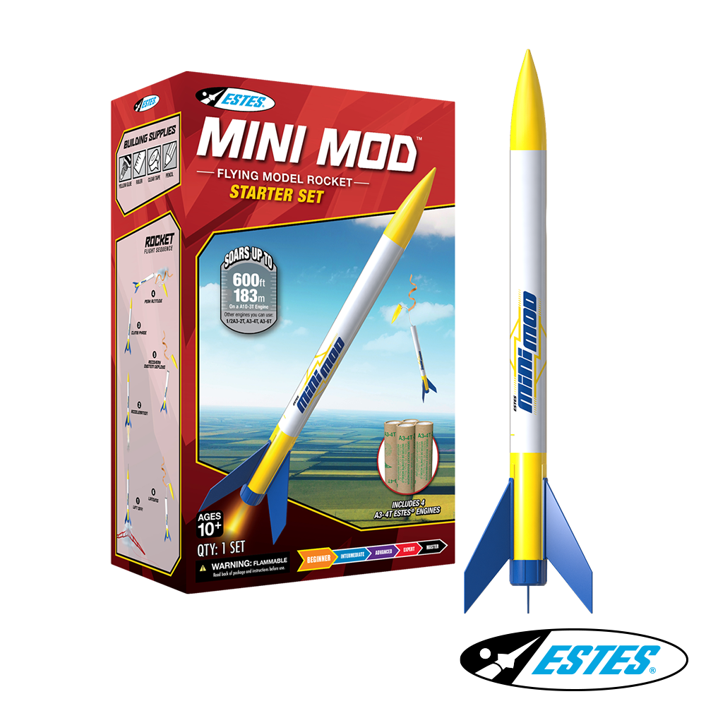 Estes Mini Mod Flying Model Rocket Starter Set