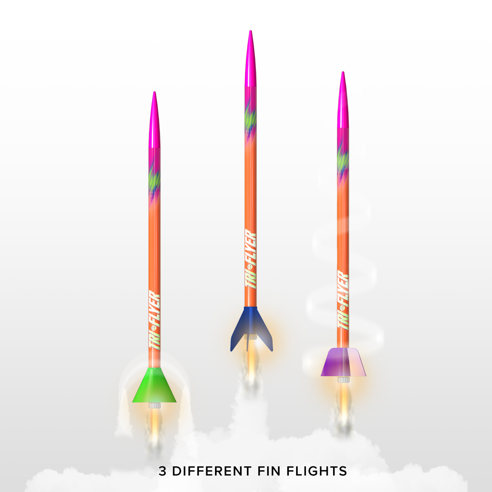 Tri-Flyer Model Rocket Different Flight Options