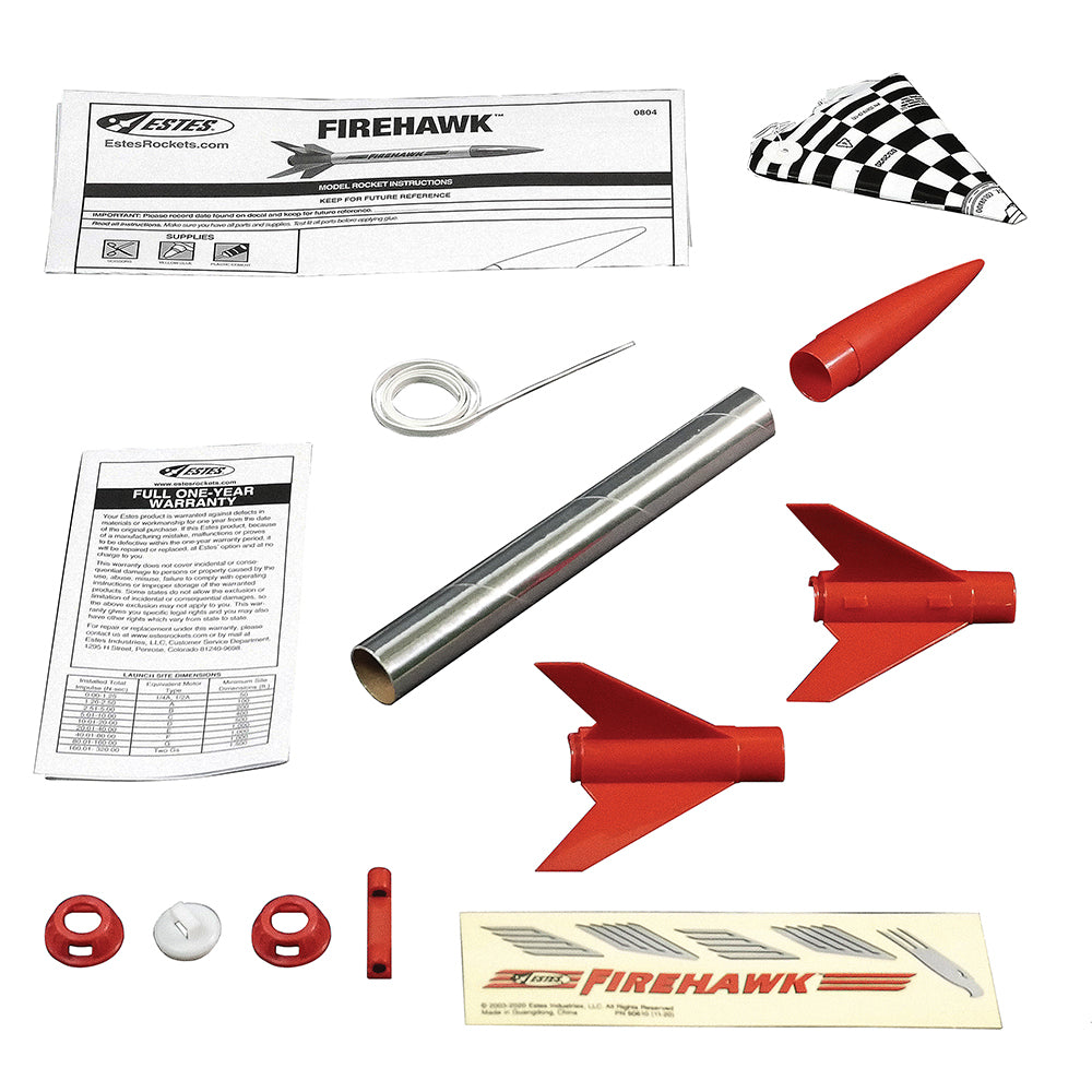 Estes Firehawk Model Rocket Kit Parts