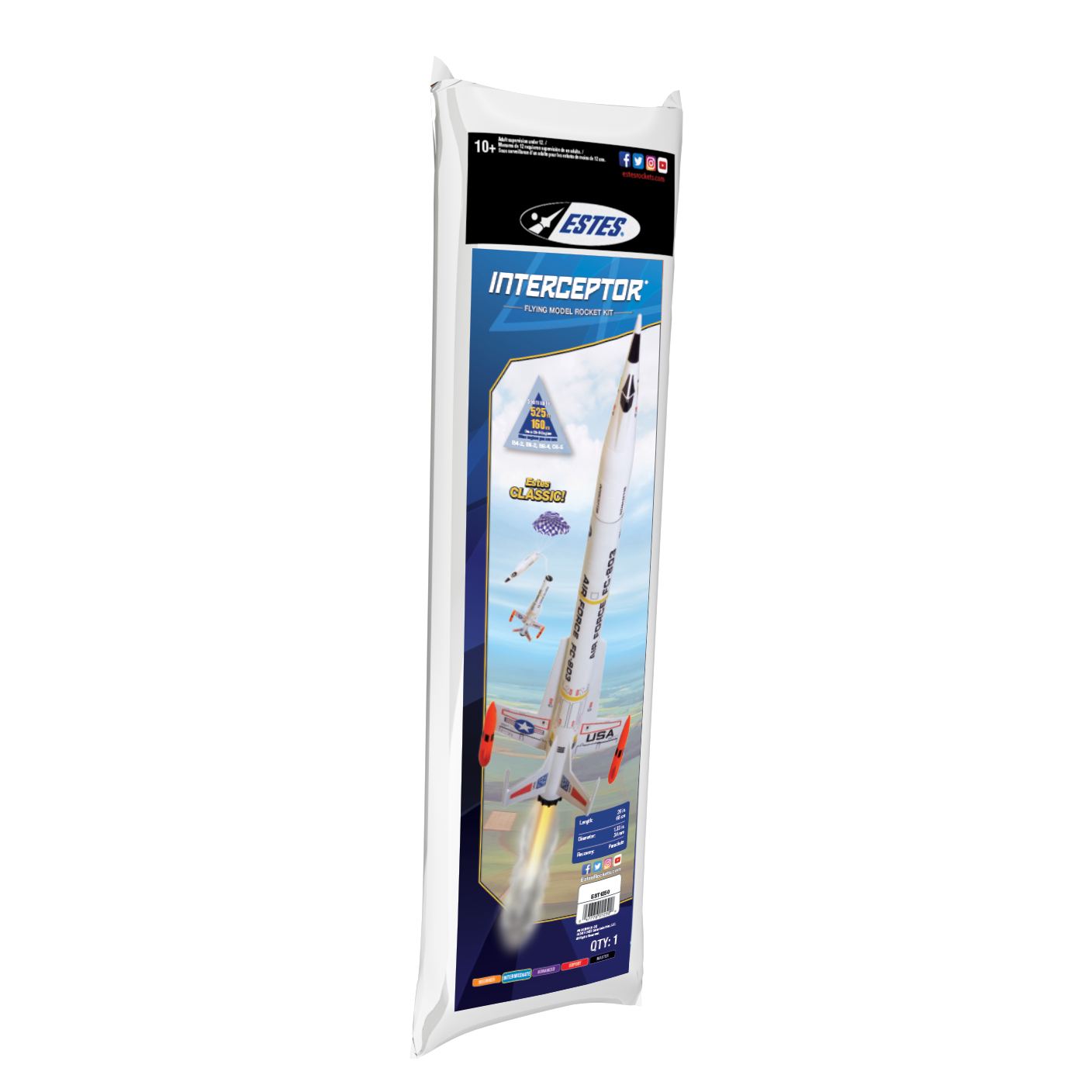 Estes Interceptor Intermediate Flying Model Rocket Kit