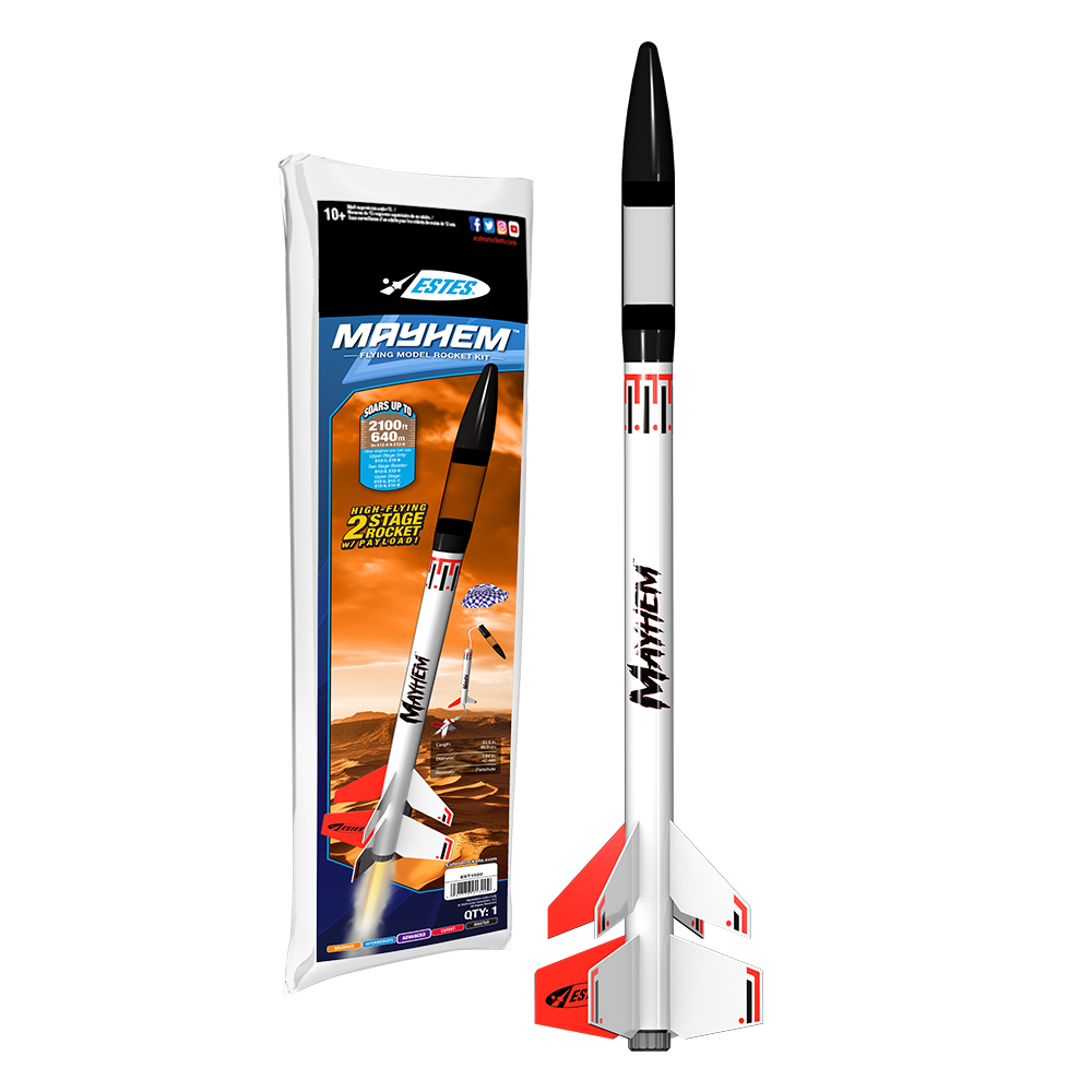 High Altitude Model Rockets Mayhem Model Rocket - Two-Stage, High-Altitude Kit – Estes Wholesale