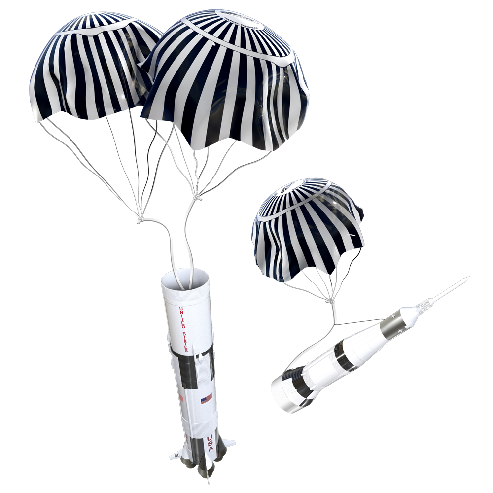 Estes Saturn V Model Rocket Parachute Recovery