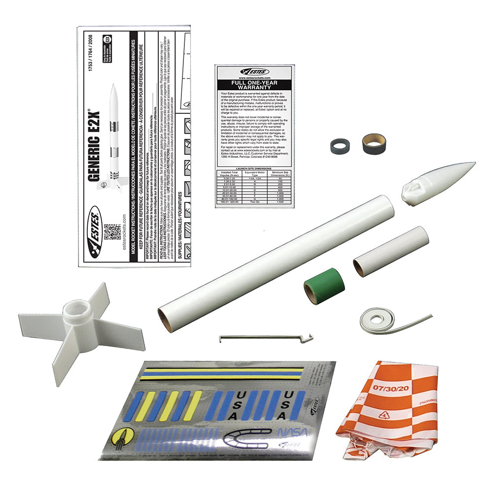 Generic E2X Model Rocket Kit Parts