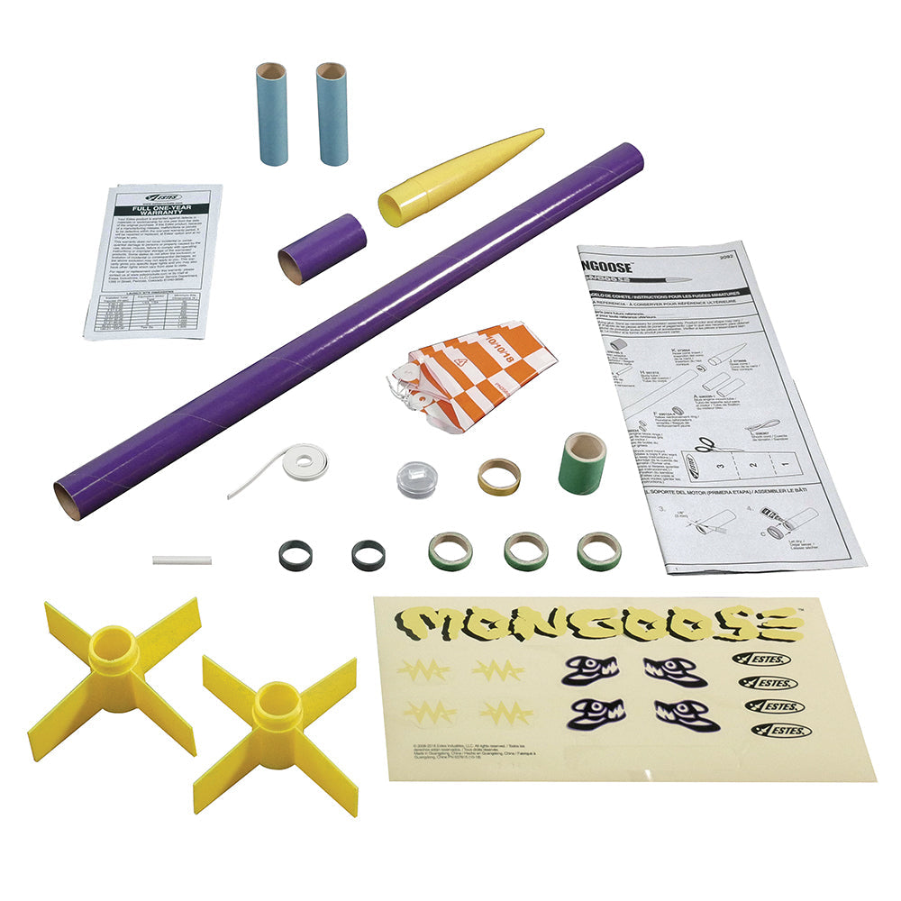 Estes Mongoose Model Rocket Kit Parts