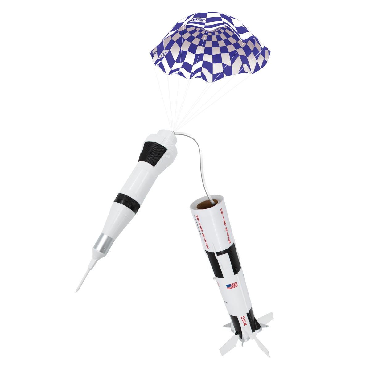 Estes Saturn V Flying Model Rocket Parachute Recovery