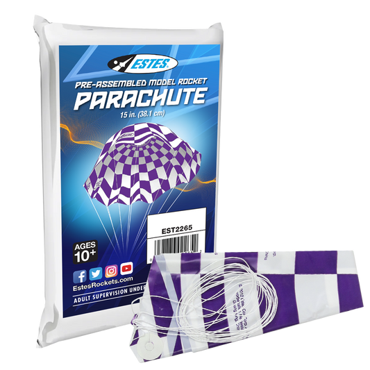 Estes 15 Inch Printed Parachute for Model Rockets