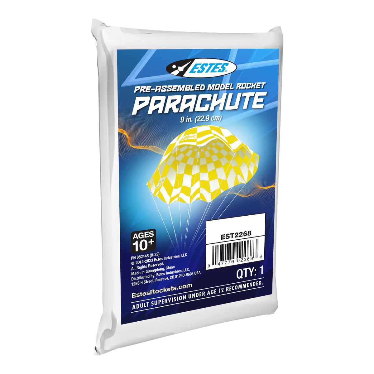 Estes 9 Inch Printed Parachute Model Rocket Accessory