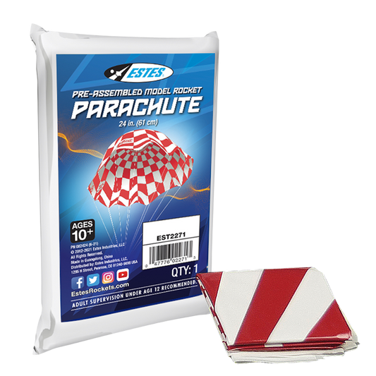 Estes 24 Inch Printed Parachute for Model Rockets