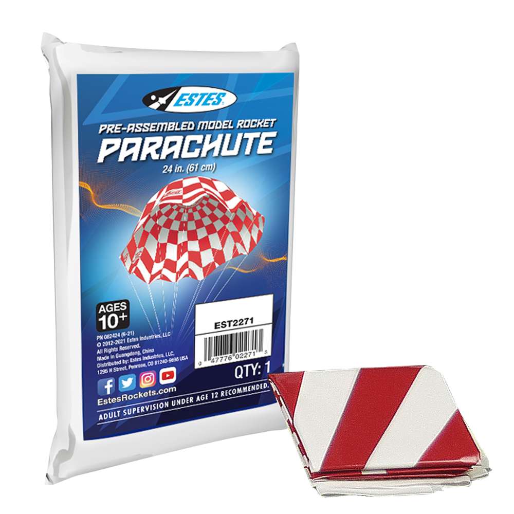 Estes 24 Inch Printed Parachute for Model Rockets