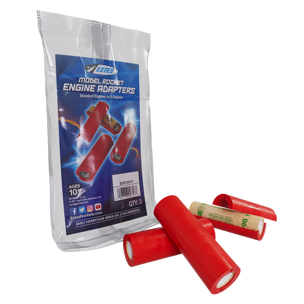 Model Rocket Engine Adapter Set - Standard to D