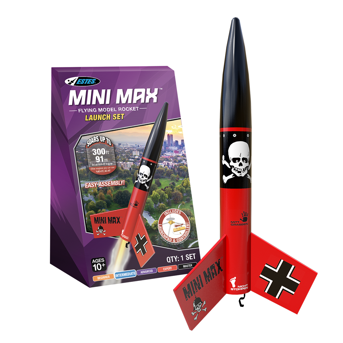 Estes Mini Der Red Max Rocket Launch Set