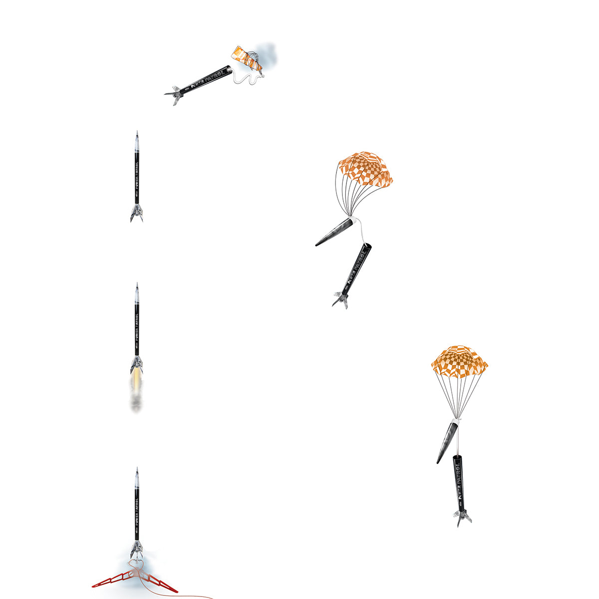 Estes Power Patrol Flying Model Rocket Flight Sequence