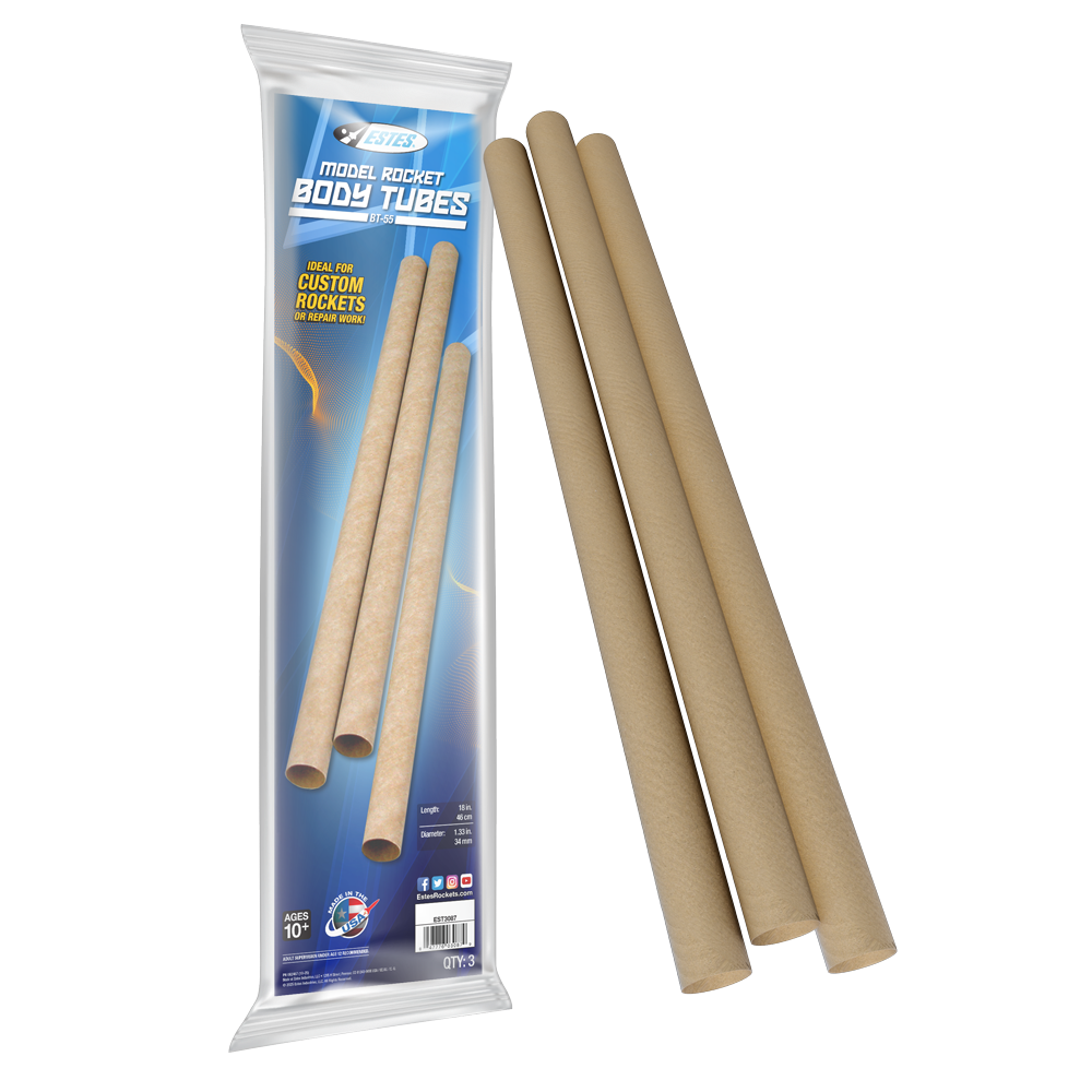Estes BT-50 Model Rocket Body Tubes - 3 Pack