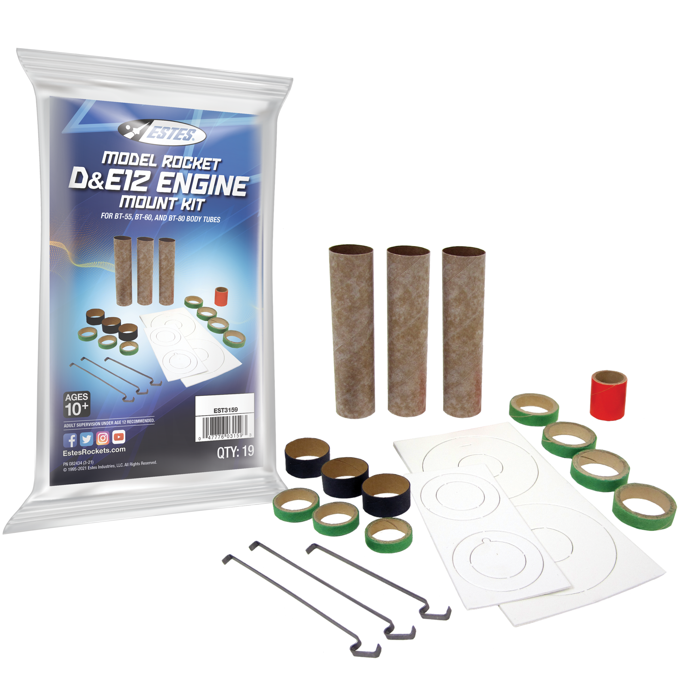 Estes D and E12 Engine Mount Kit
