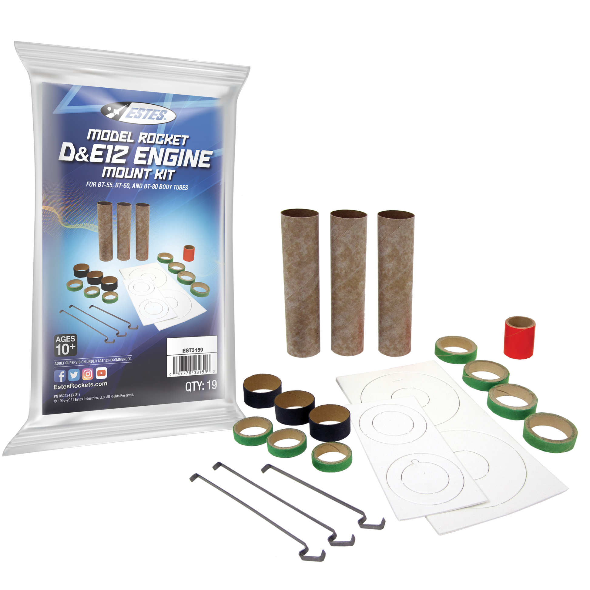 Estes D and E12 Engine Mount Kit