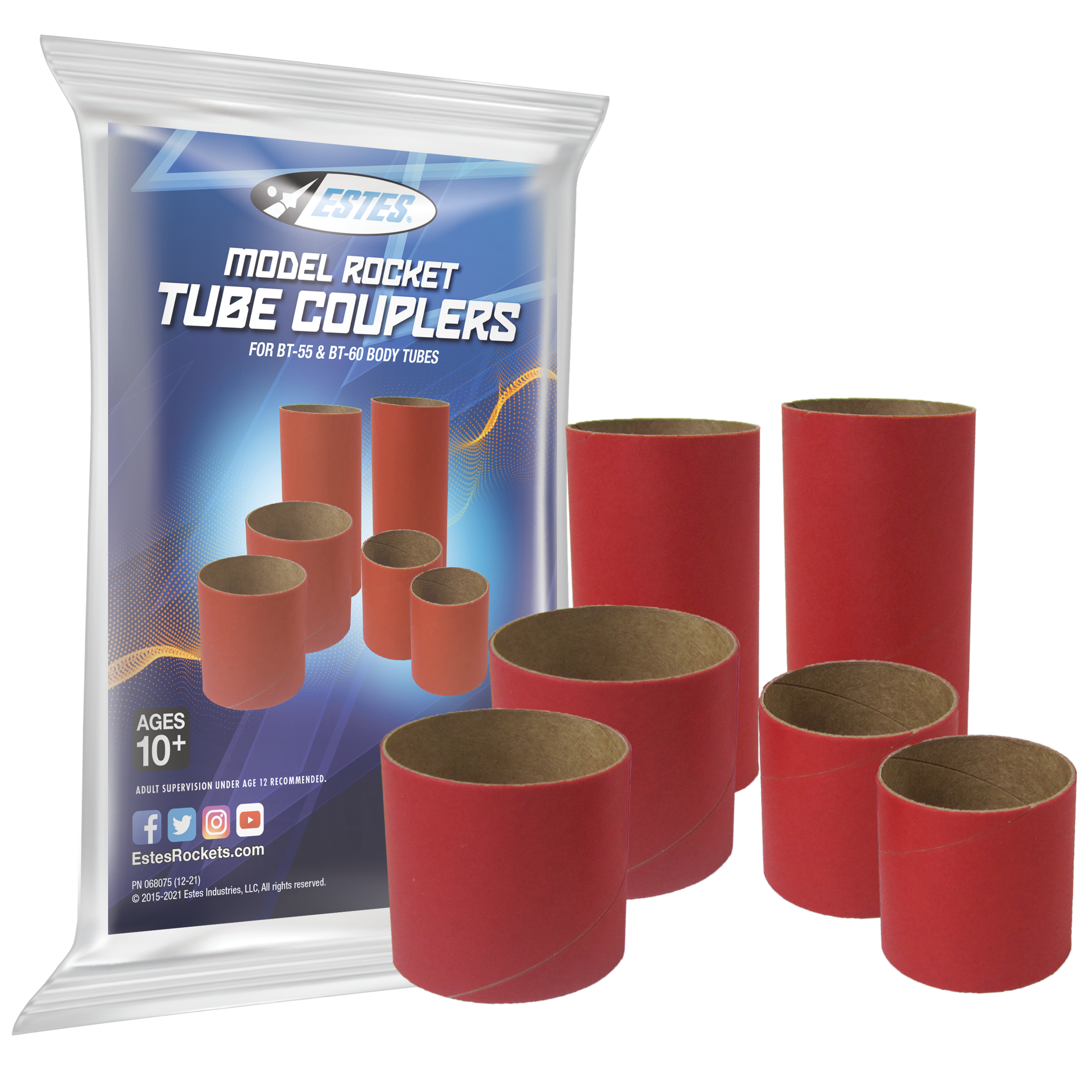 Estes BT55 & BT60 Model Rocket Body Tube Couplers