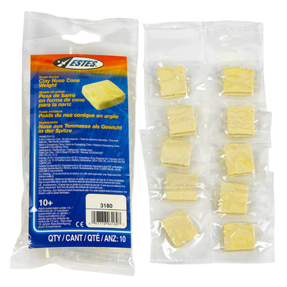 Estes Clay Nose Cone Weights for Model Rocket Building