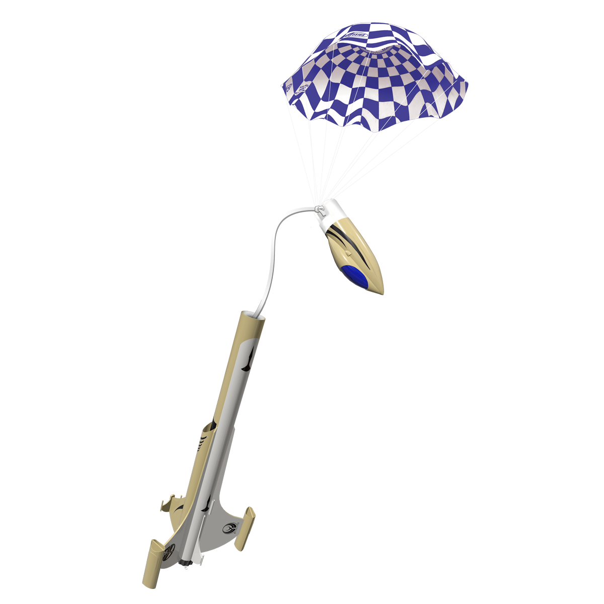 Estes Xarconian Cruiser Model Rocket Parachute Recovery