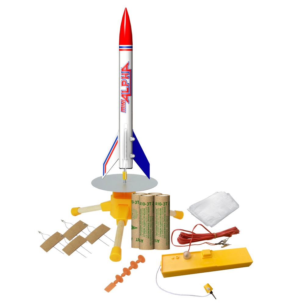 Mini Rocker E Kit Mini Alpha Starter Set Beginner Model Rocket Kit – Estes Wholesale