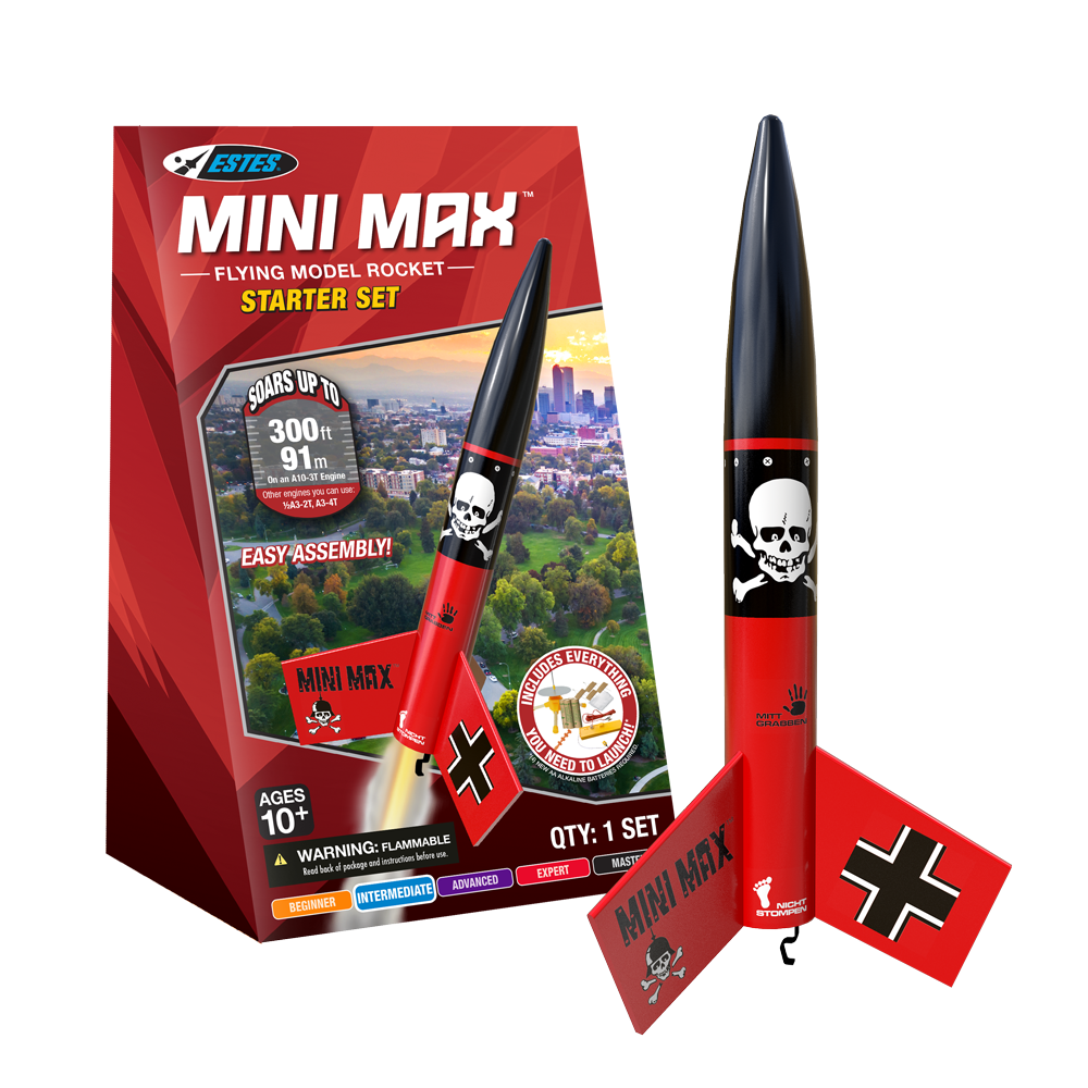 Estes Mini Der Red Max Starter Set Model Rocket Kit