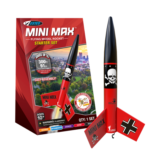 Estes Mini Der Red Max Starter Set Model Rocket Kit