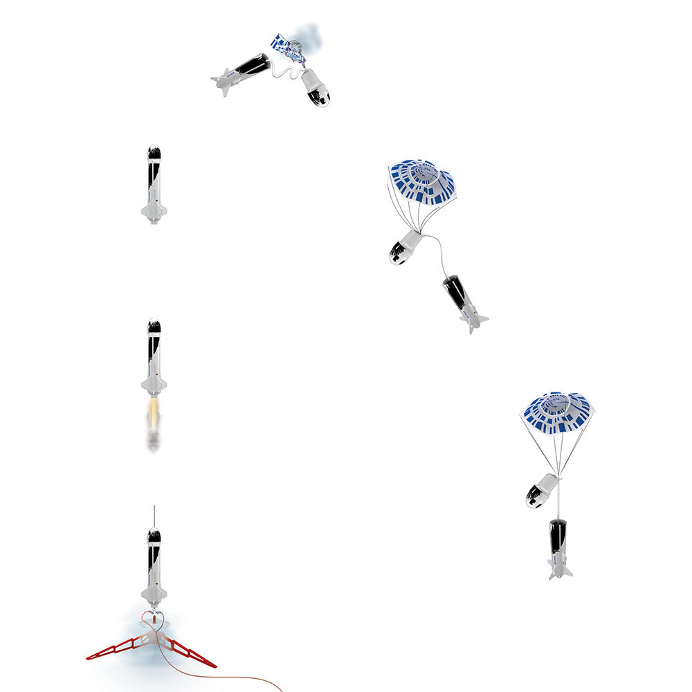 Blue Origin New Shepard Model Rocket Flight Sequence