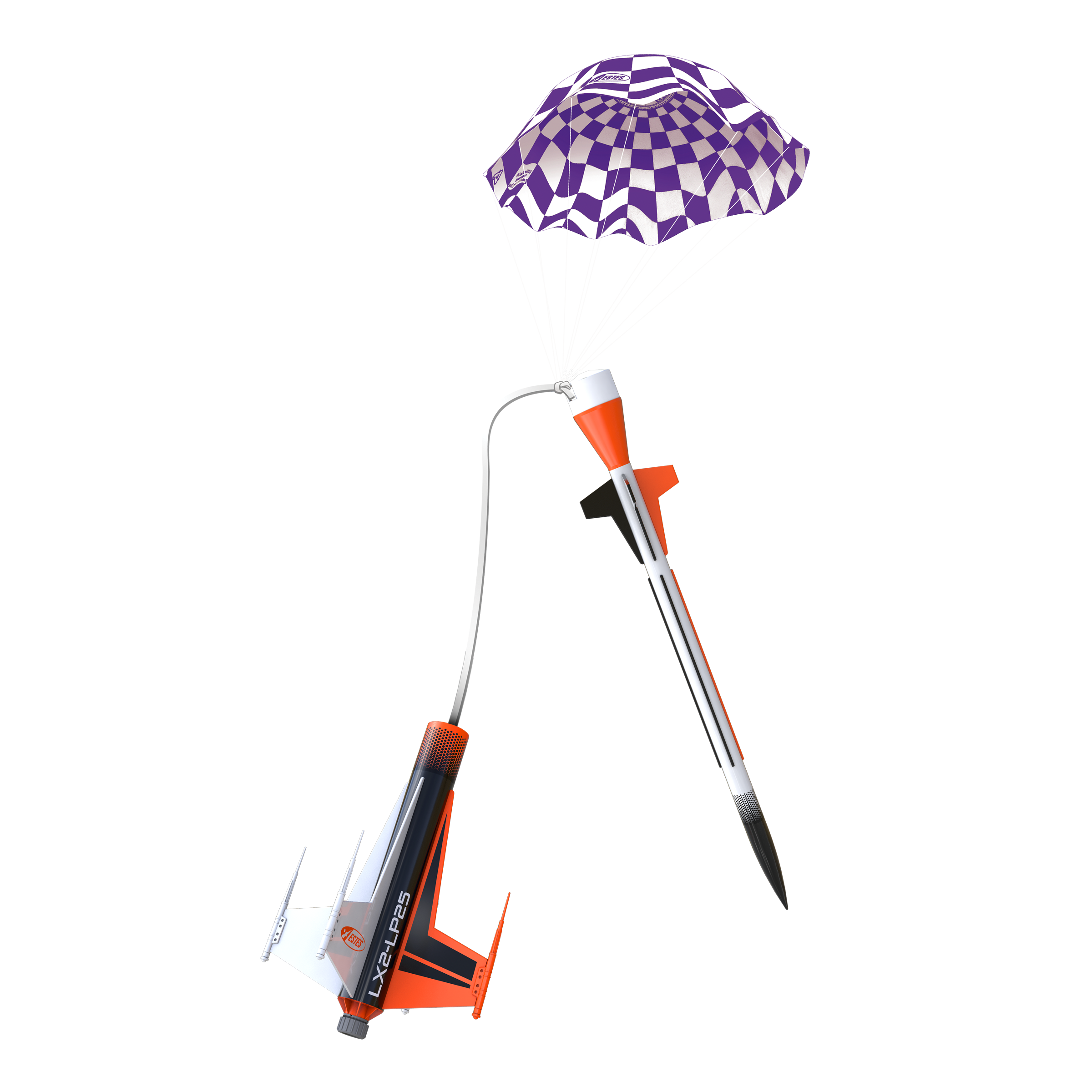 Estes Laser X2 Model Rocket Parachute Recovery