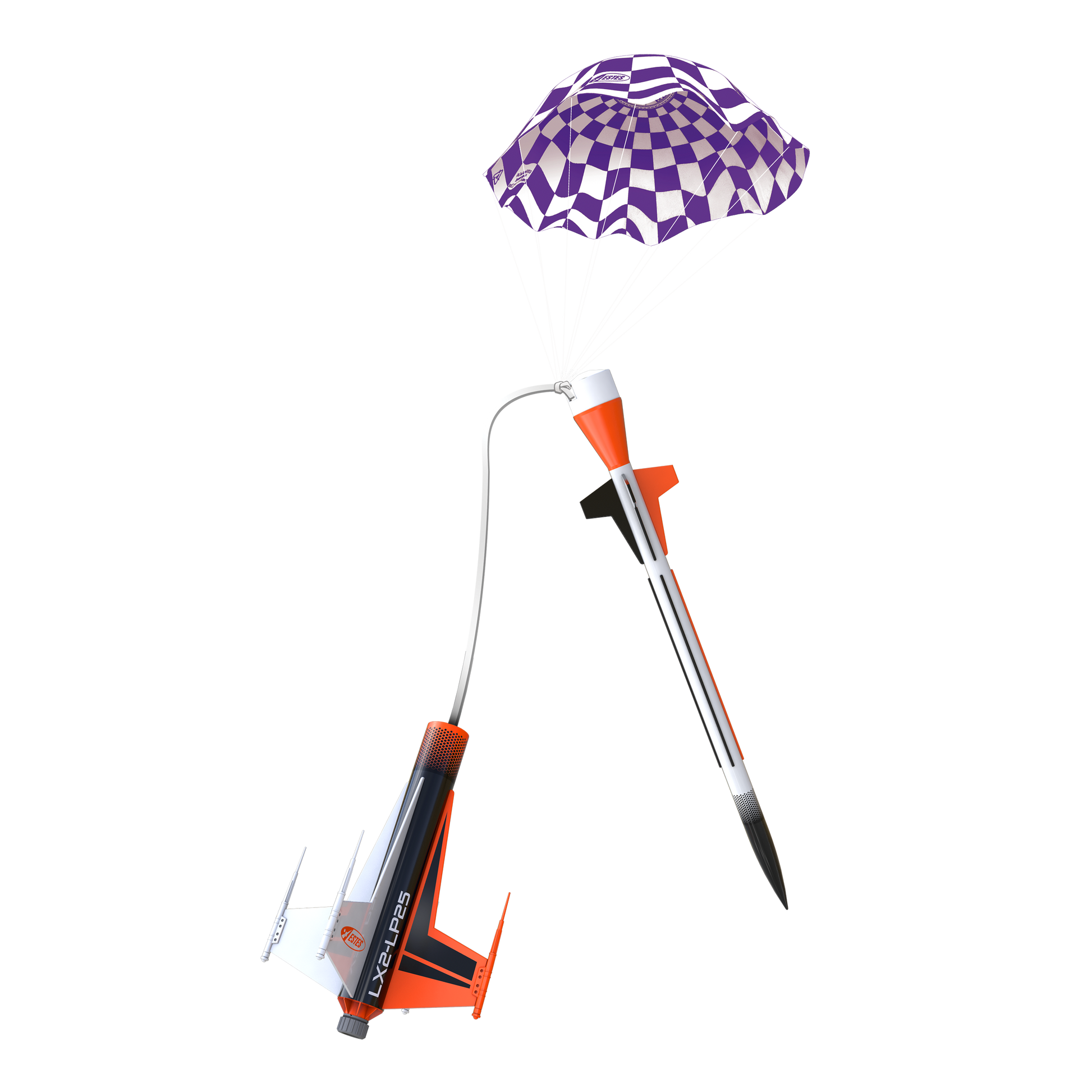 Estes Laser X2 Model Rocket Parachute Recovery