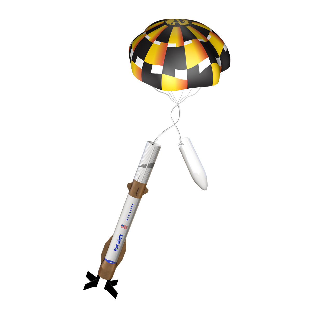 Estes Blue Origin New Glenn Model Rocket  Parachute Recovery