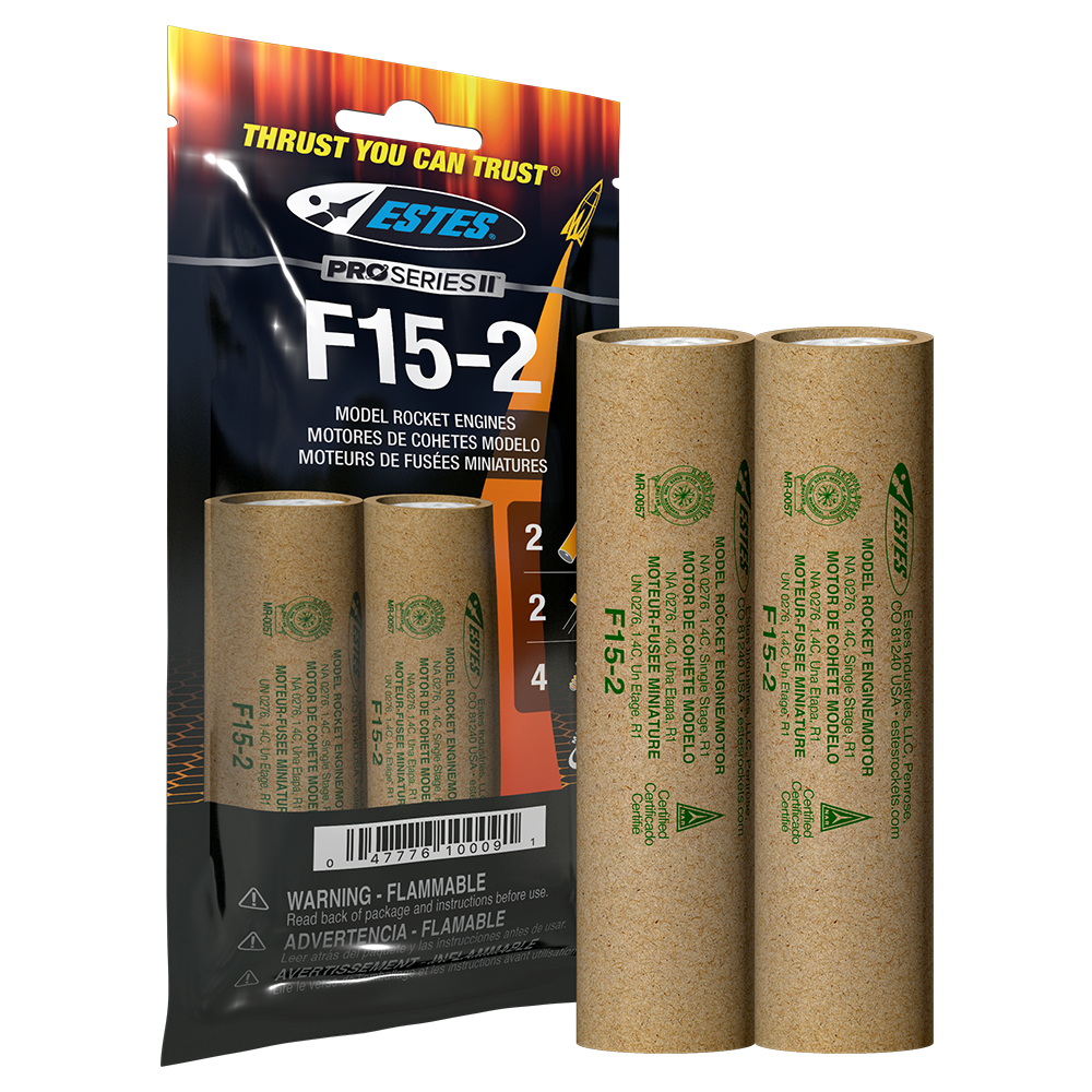 Estes F15-2 29mm Model Rocket Engines 2 Pack