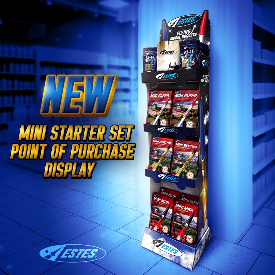 Mini Model Rocket Starter Sets Retail Display Stand