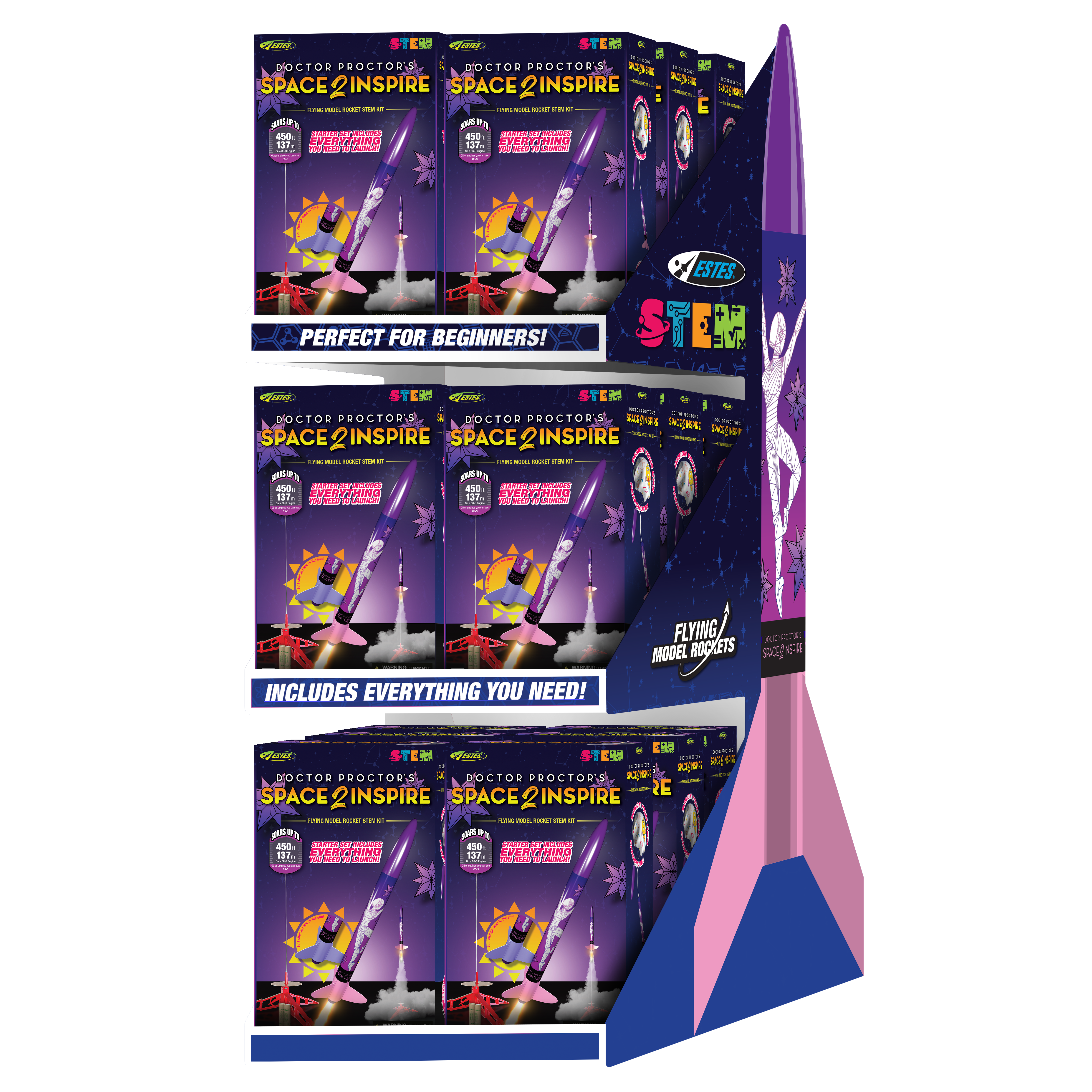 Estes Space2Inspire STEM Kit Model Rocket Point of Purchase Retail Display