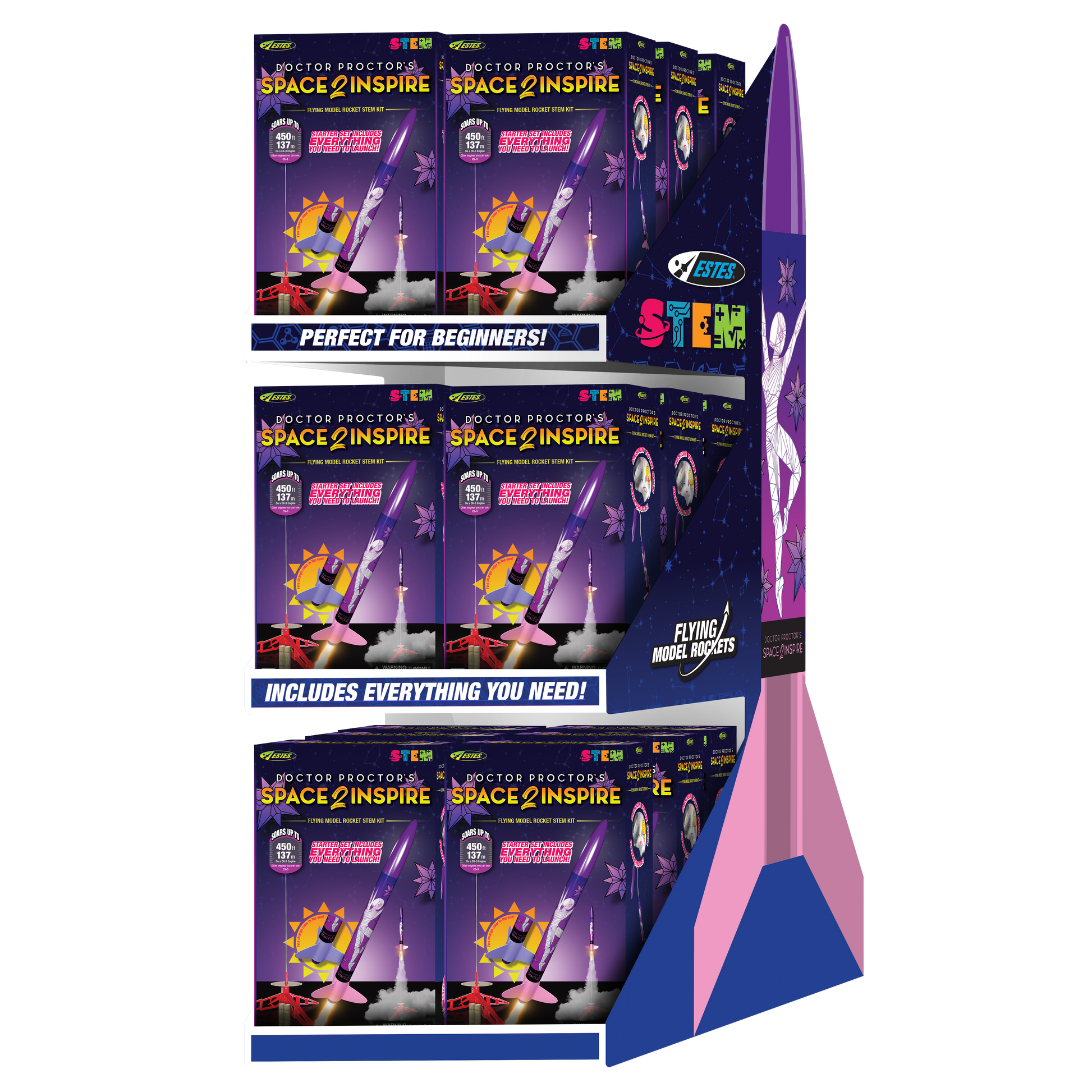 Estes Space2Inspire STEM Kit Model Rocket Point of Purchase Retail Display