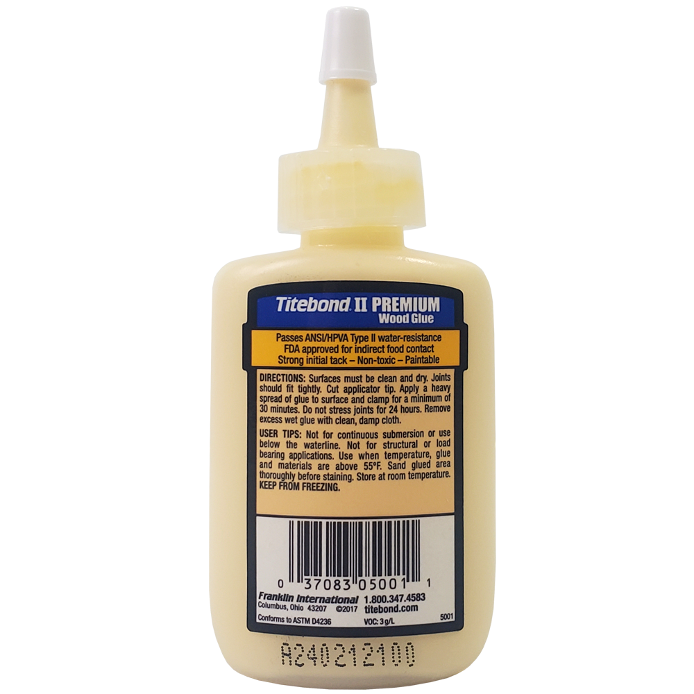 Titebond II Premium Wood Glue Back