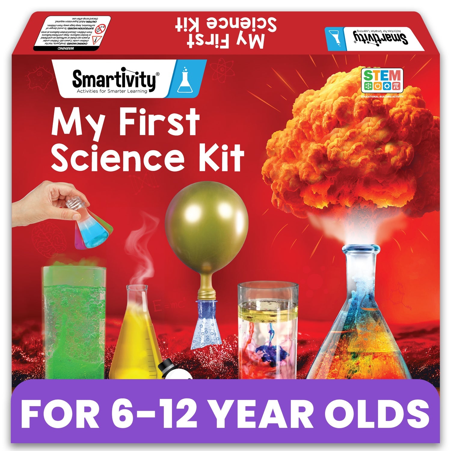 Smartivity My First Science Kit packaging with scientific experiments on a red background