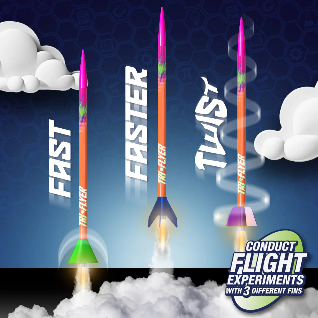 Tri Flyer Rocket Launch