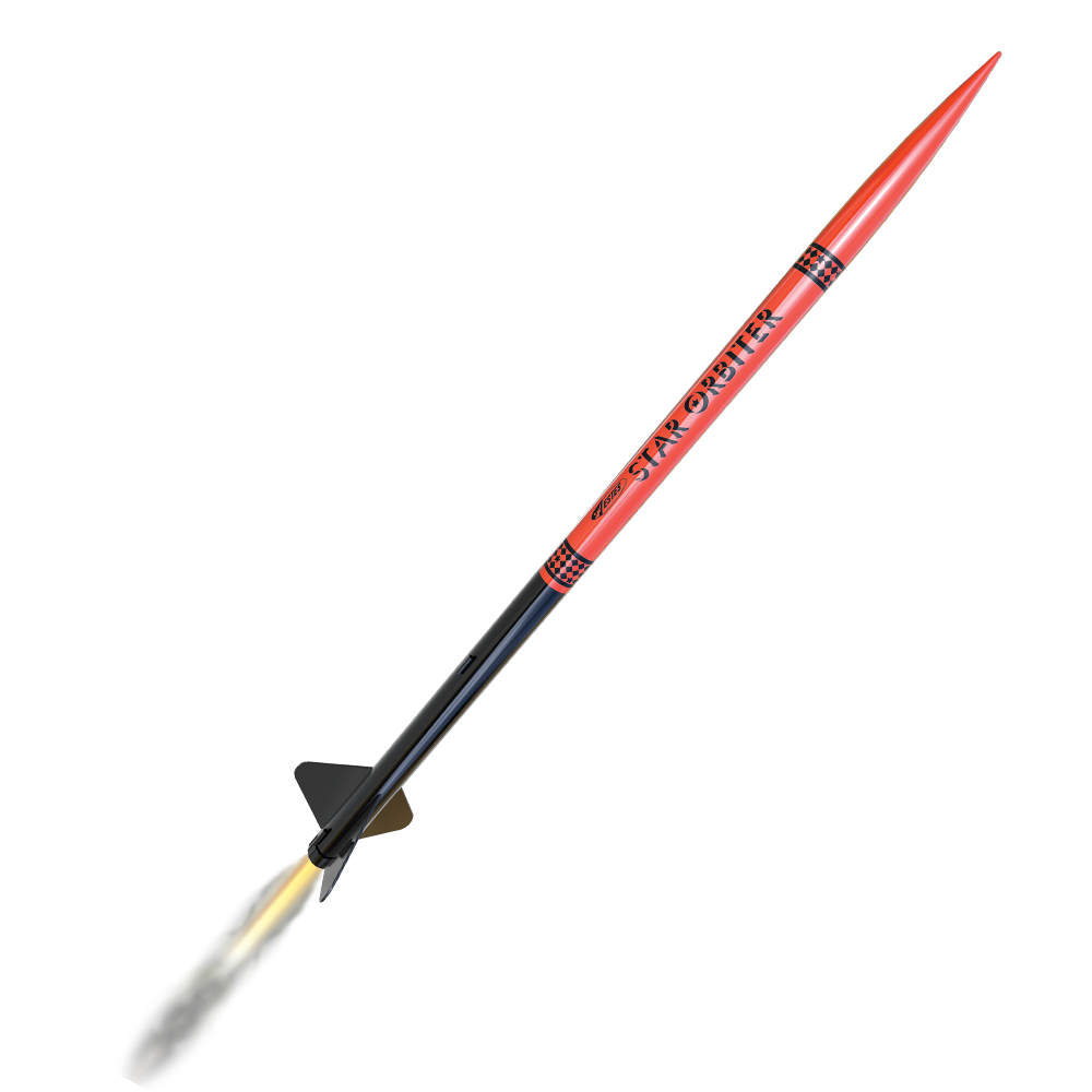 Pro Series II Star Orbiter Model Rocket Side Flame