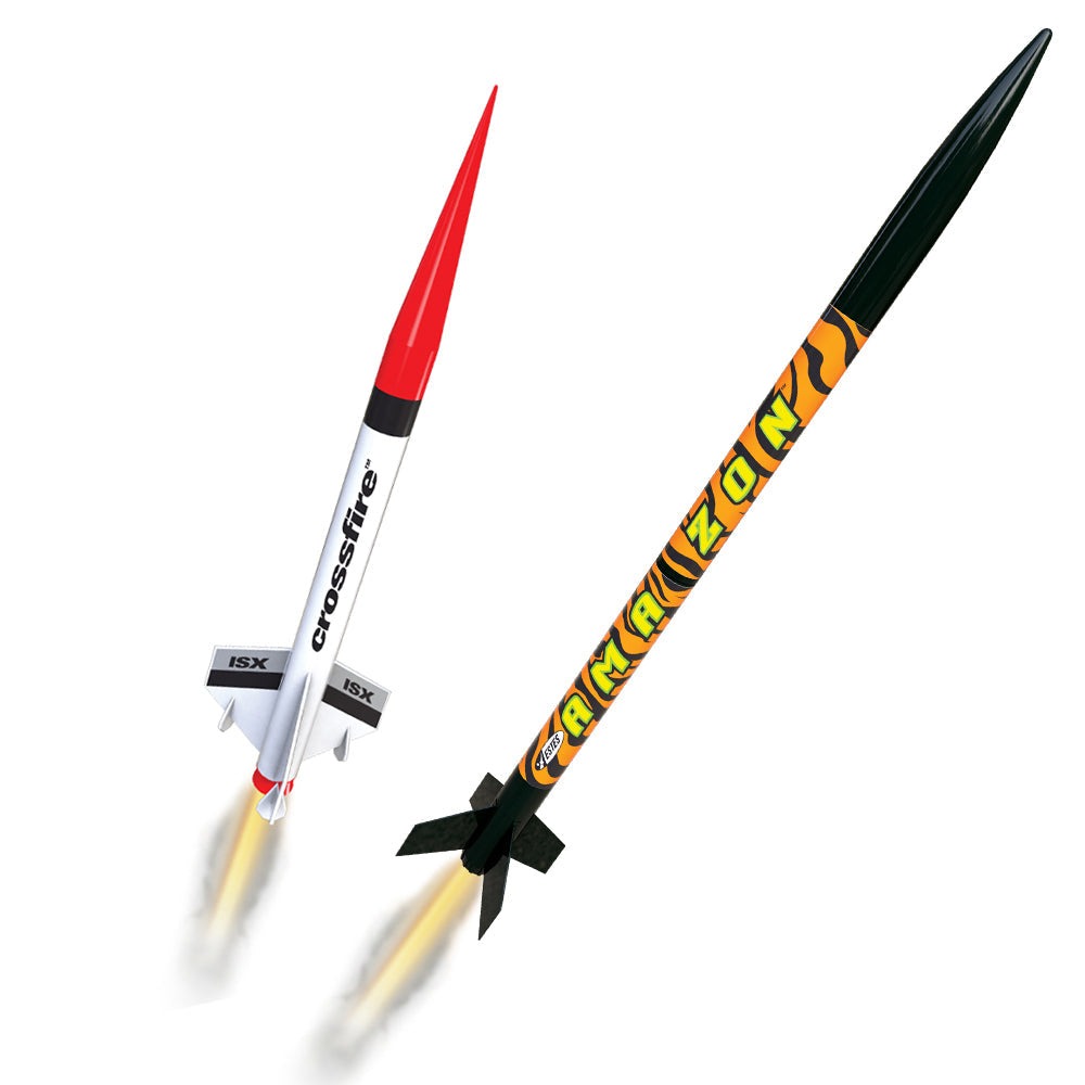 Estes Tandem X Launch Set Side Flame View