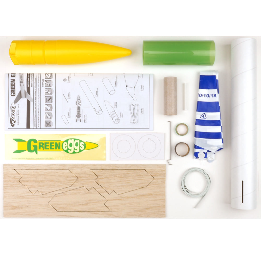 Green Eggs Payloader Flying Model Rocket Parts Picture